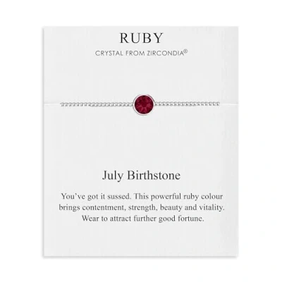 Image of Philip Jones July (Ruby) Birthstone Bracelet Created with Zircondia® Crystals
