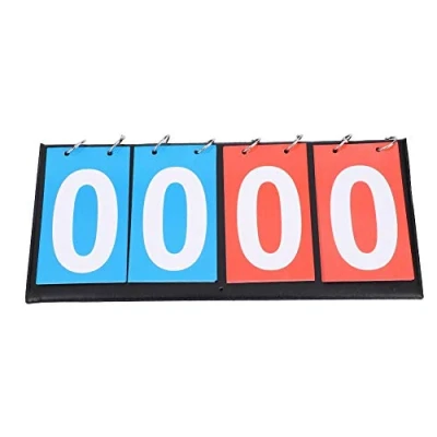 Image of Flip Scoreboard Score Board Basketball Scoreboard,2/3/4 Digit Portable Sports Counter replacement for Table Tennis Football Volleyball(4 digit)
