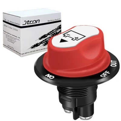 Image of Jtron Battery Isolator Switch 12v 50A Car Mini 32v Max ON OFF OUT Master Disconnect for Boat Motorcycle (50A)