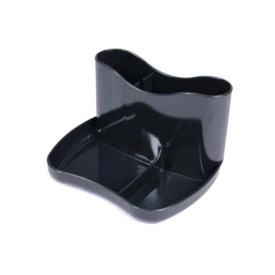Image of Deflecto Kaddymaster Pen Pot &amp; Desk Tidy with Antimicrobial Treatment Black Holder for Organiser Pots Set Pencil Office Accessories