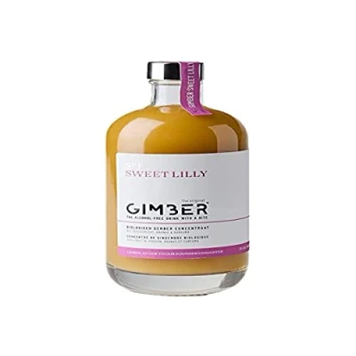Image of GIMBER Sweet Lilly Organic Ginger Concentrate 500 ml Alcohol Free Drink Made from a Mix of Ginger, Passion Fruit, Pineapple and Turmeric Premium Essence