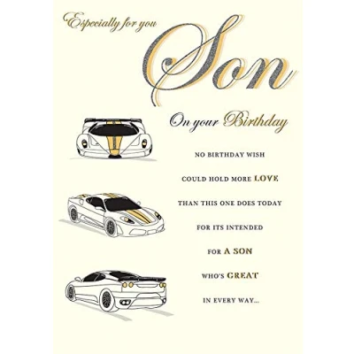 Image of Piccadilly Greetings Birthday Card Son 10 x 7 inches