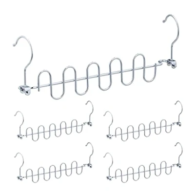 Image of Relaxdays Space Saving Hangers, Iron, Silver, 41.5 x 5 3.5 cm