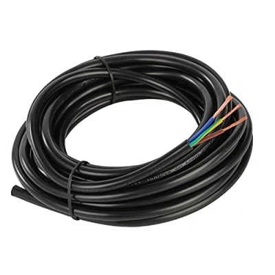 Image of Electrical Wire 3 Core Round Black Flex Flexible Cable x 0.75 mm² Power Twin and Earth 5 metre Cut Length