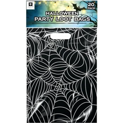Image of AKH® Halloween Party Loot Bags Trick or Treat Bag with Handles Favors (Pack of 20)