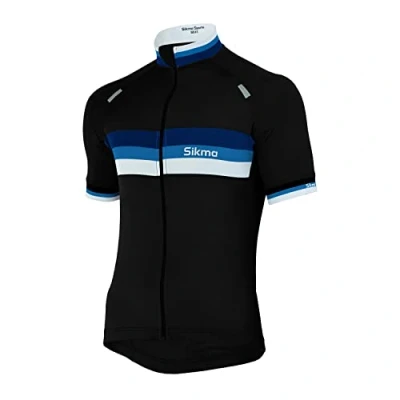 Image of Men’s Cycling Jersey, Short Sleeve Cycle Tops Riding Jerseys Biking Shirt Bicycle Clothes with Quick Dry Breathable Fabric (as8, Alpha, l, Regular, Blue)
