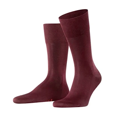 Image of FALKE Men&#039;s Tiago M SO Fil D&#039;Écosse Cotton Plain 1 Pair Socks, Red (Barolo 8596) new eco friendly, 10 11