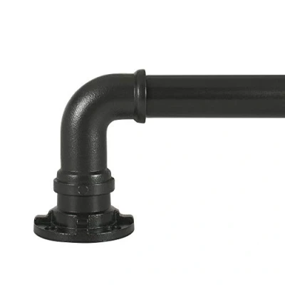 Image of Decopolitan Telescoping Curtain Rod Set, Steel, Black, 18 to 36 Inch