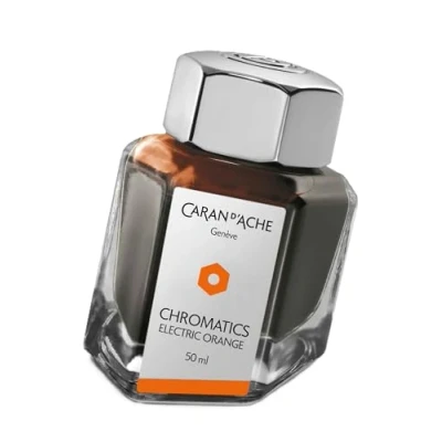 Image of Caran d&#039;Ache 50ml Chromatics Ink Bottle Electric Orange