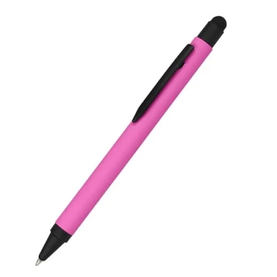 Image of Onlinen Ballpoint Pen Aluminium Stylus Pink, Retractable Made of Aluminium, Replaceable Large Capacity Refill, Blue Ink Colour with Soft Touch Feeling, Touchpen, Pack 1