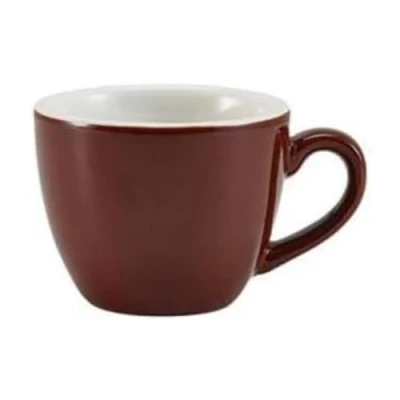 Image of Genware Porcelain Brown Bowl Shaped Cup 90ml / 3oz, 312109BR, Pack of 6