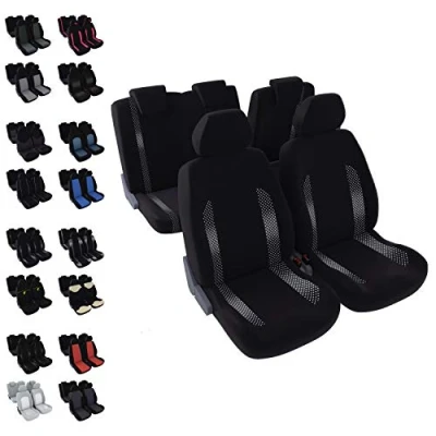 Image of DBS 1013041 5 Seater Black + Jacquard Universal Non Slip Washable Car Seat Covers