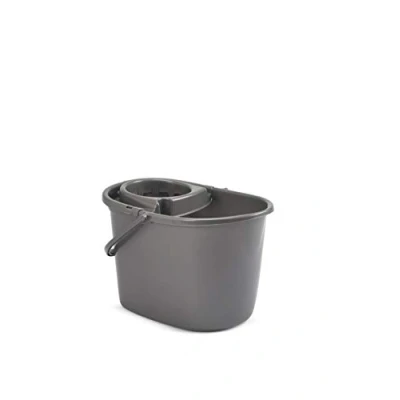 Image of Whitefurze Plastic Floor Mop Bucket with Wringer Silver by