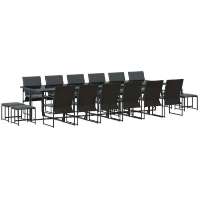 Image of vidaXL 22 Piece Garden Dining Set with Cushions Steel and Textilene