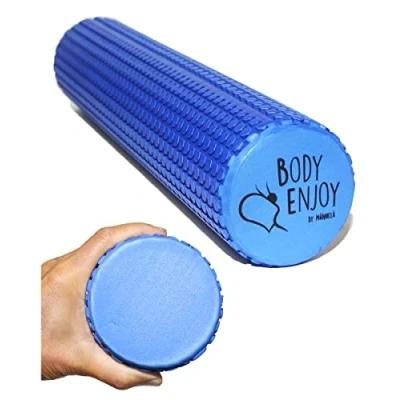 Image of Medium Fascia Roller for Back Spine Massage Stretcher Diameter 9.5 cm x 43 (Ocean Blue), Yoga Pilates Foam Neck and Pain Trigger Point Treatment