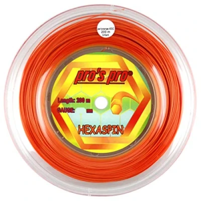 Image of Pro&#039;s Pro Hexaspin Tennis String 200m Reel 1.30mm Orange