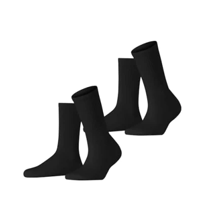 Image of ESPRIT Women&#039;s Basic Tennis 2 Pack Socks Breathable Organic Sustainable Cotton Reinforced Padded Plush Sole Skin Friendly Ribbed Structure Ideal For Casual Wear Plain Multipack Pairs