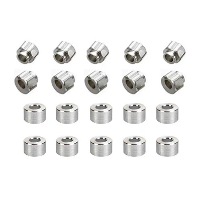 Image of Zeberoxyz 10PCS 3D Printer Parts Hexagonal Eccentric Column with Round Isolation Column, Bore 5MM Height 6MM V Groove Stainless Steel for Wheel Printing Accessories (6mm Height)
