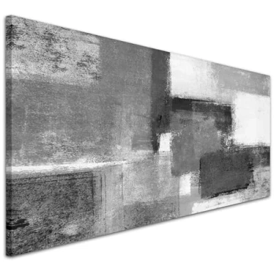 Image of Wallfillers Black White Grey Canvas Wall Art Abstract 1368 118x49cm