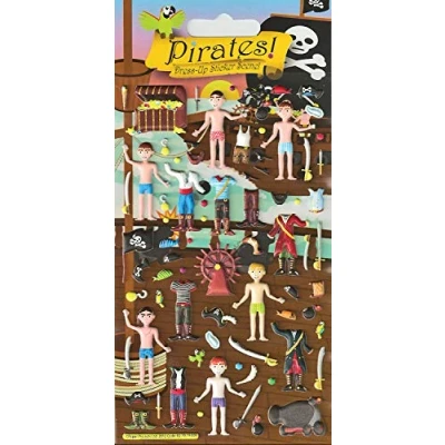 Image of Pirates Chunky Reusable Craft Stickers Perfect for Activities Children and Adults on Non Porous Surfaces