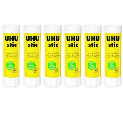 Image of UHU Stic Glue Stick Solvent Free Clear Application 40G Pack of 6