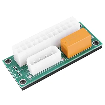 Image of WANGCL ATX 24Pin to Molex 4Pin Dual PSU Power Supply Sync Starter Extender Cable Card for BTC Miner Machine（Green）