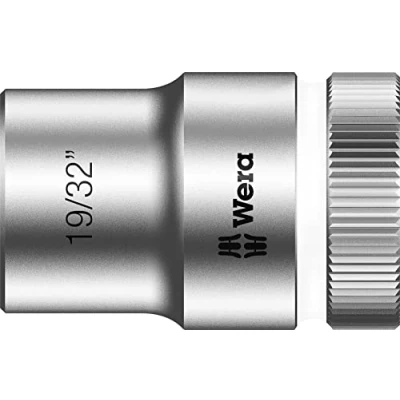Image of Wera 05003622001 19/32 Inch 8790 HMC Zyklop Socket with Hexagon Drive Silver