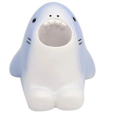 Image of ausuky Cartoon Animal Single Toothbrush Rack Holder Bathroom Decor Resin Supplies (Shark)