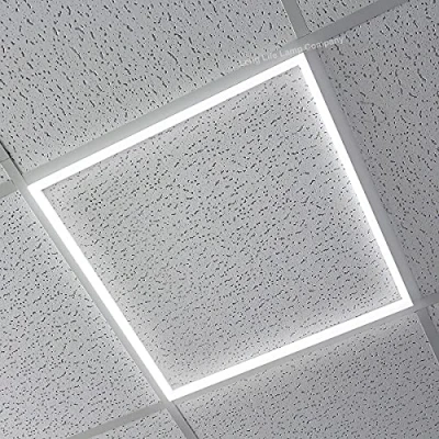 Image of Long Life Lamp Company 2 x 40w LED Suspended Ceiling Light Edge Lit Border Frame Panel 600 Cool White Recessed