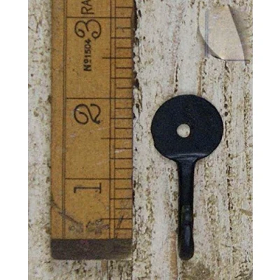 Image of HARDWARE FOR YOU LTD Hand forged Made Wrought Iron Gothic Hat Coat Key Robe Hook Blacksmith Beeswax, Small 40mm round Black Wax Finish