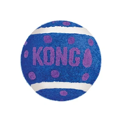 Image of KONG Cat Active Tennis Balls with Bells Play Toys Interior Bell 3 Pack