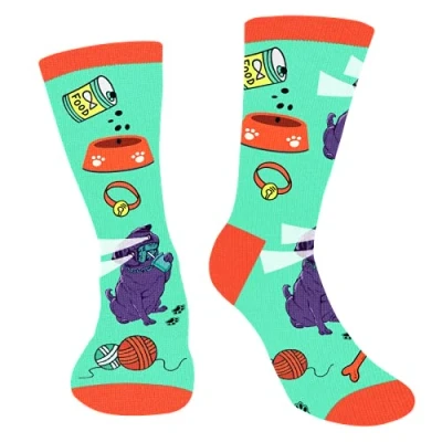 Image of AGRIMONY Funny Socks for Men Women Teens Novelty Dog Pug Animal Lovers Cute Fun Crew Funky Cotton Gifts