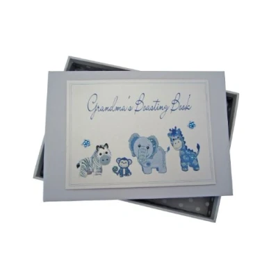 Image of White Cotton Cards Grandma&#039;s Boasting Book Photo Album (Tiny, Blue),12.5x17.5x2.5 cm