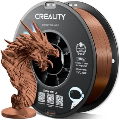 Image of Official Creality PETG 3D Printer Filament 1.75mm 1KG (2.2lbs), High Precision Strong Toughness, Odorless Better Flow Moistureproof Printing Ender Filament, Brown