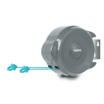 Image of Beldray Retractable Clothesline 30 Metre Drying, Anti Slack Hook, Pivoting Wall Bracket, Multidirectional Washing Line, Space Saving, Taut and Secure, LA035822FEU7, Carbon Steel, Grey, One Size