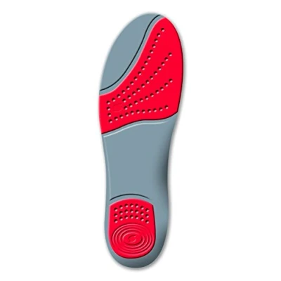 Image of Sorbothane Shock Stopper Double Strike Insole, Size UK3 4, Red/Grey