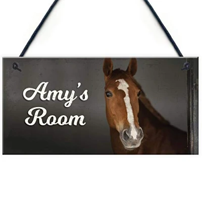 Image of RED OCEAN Personalised Horse Signs For Girls Bedroom Lover Gift Plaque