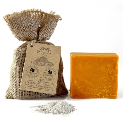 Image of Dr.Ancient Kojic Acid Soap Bar Organic Natural Vegan Traditional Handmade Antique Anti Ageing Skin Lightener, Moisturizer Absolutely No Chemicals! Pure Soap!
