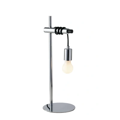 Image of Admiral Cable Table Lamp, Chrome, Black, E27