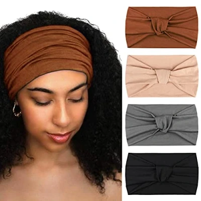 Image of DRESHOW 4 Pack Women Headbands Headwraps Elastic Hair Bands Bows Accessories