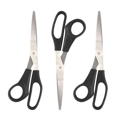 Image of 3 Pack Multi Purpose Scissors Set Sharp Stainless Steel Blades, Ergonomic Soft Grip Handles, Ideal for Office, Kitchen and Crafting Use