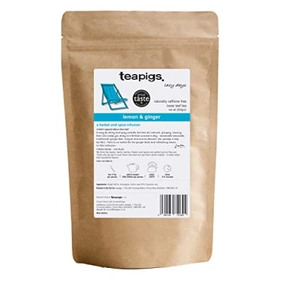 Image of Teapigs Lemon &amp; Ginger Herbal Loose Tea Made With Whole Leaves (1 Pack of 200g Tea)