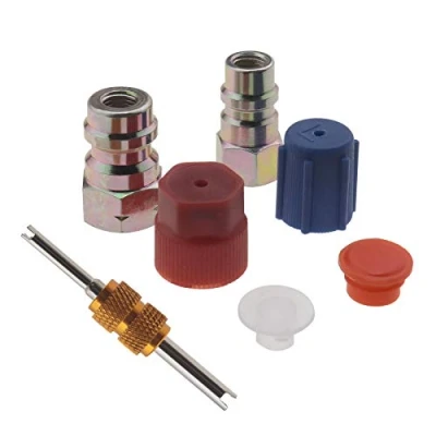 Image of the Lord of Tools R 12 to 134a High Low Side Retrofit Conversion Adapter 1/4 SEA Valves Caps Fitting Kit With Valve Core Removal Tool For Car A/C Refrigerant Accessories