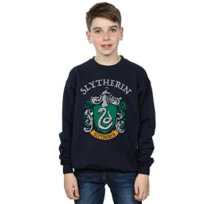Image of Harry Potter Boys Slytherin Crest Sweatshirt Navy Blue 5 6 Years