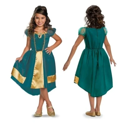 Image of Disguise DISK140459K Disney Oficial Clásico, Disfraz Merida Brave Niña Accessory &amp; Costume, Solid, Multicoloured, 7 8 años