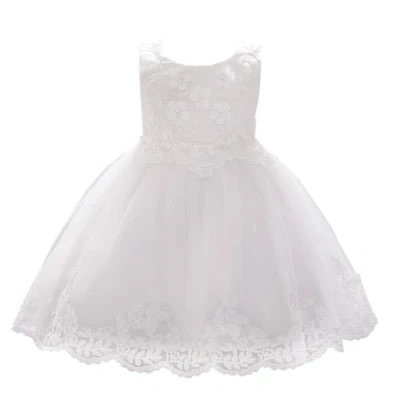 Image of Lito Angels Baby Girls Wedding Bridesmaid Flower Girl Formal Dress Christmas Party Outfit Ball Gown Age 12 18 Months, White (Tag Number 90)