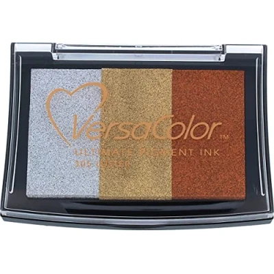 Image of Tsukineko Versacolor Luster 3 Colour Ink Pad, Silver