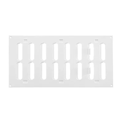 Image of White Metal Air Vent Grille 300mm x 150mm with Shutter Flat Louvre Duct Cover