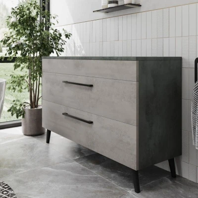 Image of Vitusso Idro Grey Freestanding Countertop Vanity Unit without Basin 1200mm