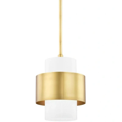 Image of Corinth 1 Light Small Pendant Brass, Glass